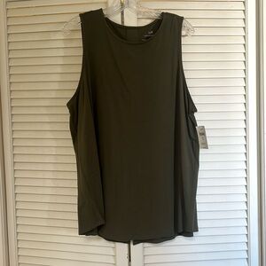 MOSS GREEN Luxe supima sleeveless top